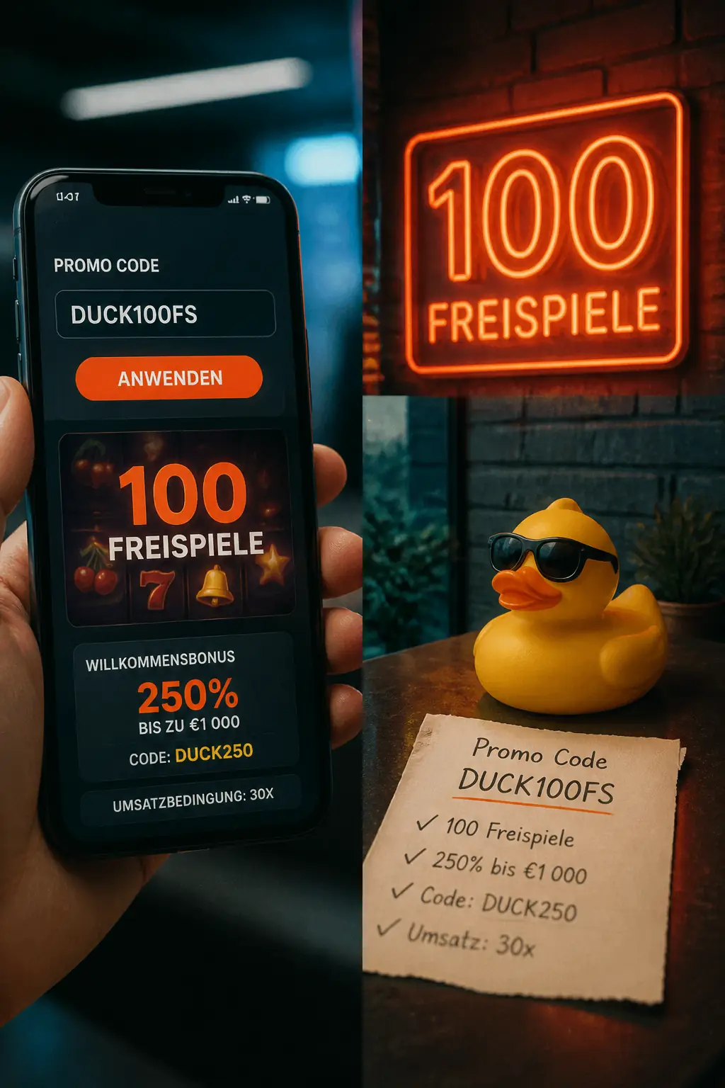 Beep Beep Casino Freispiele – 100 FS mit Code DUCK100FS visual guide for Beep Beep Casino